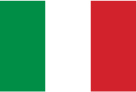 Flagge von Italien mit vertikalen Streifen in Grün, Weiß und Rot