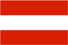 Flagge von Österreich mit horizontalen Streifen in Rot, Weiß und Rot